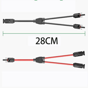 Adaptateur parallèle étanche Bauman de type Y à trois voies 2-à-1 avec fils rouges et noirs, série Y2/Y3, 1000V 50A - Product Image 2