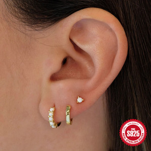 Arco Iris Perak 925 Sterling Dengan Berlian Anting-Anting Set Opal Temperament Seratus Anting-Anting <span class=keywords><strong>Senada</strong></span> - Product Image 3
