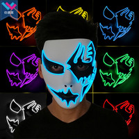 Masque LED d'Halloween T-Worthy qui brille dans le noir, crâne pour DJ, fête et festival, film The Purge, cosplay en plastique PVC PC