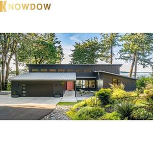 Conception <span class=keywords><strong>de</strong></span> <span class=keywords><strong>porte</strong></span> <span class=keywords><strong>de</strong></span> <span class=keywords><strong>garage</strong></span> personnalisée KNOWDOW pour les maisons, panneau métallique contemporain <span class=keywords><strong>avec</strong></span> finition imitation bois, intégration <span class=keywords><strong>de</strong></span> moteur automatique - Product Image 4