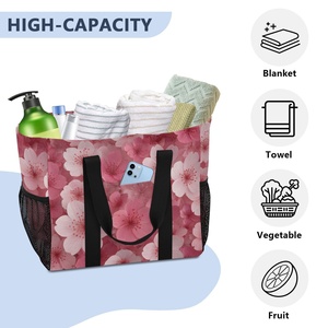 Bolsa de Mano Plegable de Gran Capacidad para Mujer, Bolsa de Compras Reutilizable con Accesorios Hawaianos Personalizados y Logotipo - Product Image 5