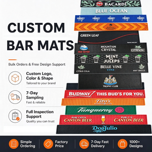 Tapetes de Barra de Goma Personalizados, Modernos, Ecológicos, Duraderos, Absorbentes, Antideslizantes, con Logotipo Impreso, para Barra de Pub o Cervecería - Product Image 1