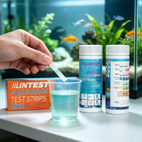 Bandelettes de test d'eau d'aquarium 8 en 1, résultats rapides en une étape en 1 minute : ammoniac, NO2, NO3, PH, KH, GH