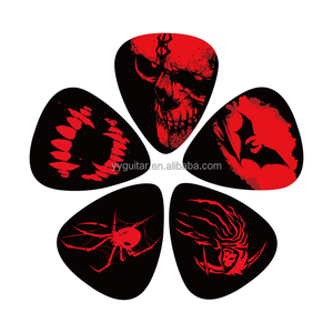 Bán buôn OEM trực tiếp 5 cái/bộ gảy đàn hình nhện/sọ màu đỏ máu, bộ gảy đàn cá nhân hóa kèm hộp thiếc nhỏ - Product Image 3