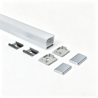 Profilés LED en aluminium magnétique, canaux en aluminium extrudé avec aimant et couvercle rond