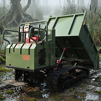 Mini-dumper compact sur chenilles 4x4 diesel de type pick-up japonais, capacité 500 kg, 800 kg, 1 tonne, pour usage agricole, jardin et verger
