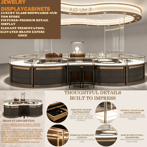 Vitrine à bijoux en bois LED <span class=keywords><strong>de</strong></span> luxe sur mesure, comptoir incurvé durable <span class=keywords><strong>de</strong></span> haute qualité pour les boutiques <span class=keywords><strong>de</strong></span> bijoux <span class=keywords><strong>de</strong></span> mode <span class=keywords><strong>de</strong></span> style <span class=keywords><strong>Pandora</strong></span> - Product Image 6
