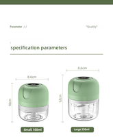 Multifunctionele Mini Elektrische Keuken Gereedschap Metalen Usb Mini Food Processor Voor Het Snijden Van Fruit En Groenten Inclusief Knoflook Ui