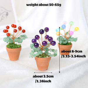 Vente en gros de perles de cristal d'améthyste naturelles pour la guérison, mini-arbre en pot d'argile rouge pour la décoration - Product Image 5