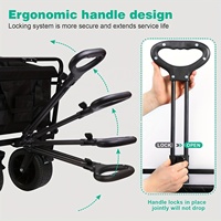 Chariot pliable robuste avec grandes roues pour le sable, portable pour le camping, le sport et les activités de plein air, personnalisable OEM, en maille