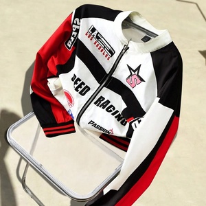 Chaqueta <span class=keywords><strong>de</strong></span> Motociclista para Hombre <span class=keywords><strong>con</strong></span> Bloques <span class=keywords><strong>de</strong></span> Color en Spray Arcoíris, Estilo Urbano, Estampado <span class=keywords><strong>de</strong></span> Letras <span class=keywords><strong>de</strong></span> Carreras, Chaqueta <span class=keywords><strong>de</strong></span> Manga Larga <span class=keywords><strong>con</strong></span> Contraste <span class=keywords><strong>de</strong></span> Color para Hombre - Product Image 3