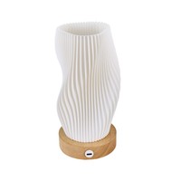Lampe de table moderne imprimée en 3D décorative avec socle en bois pour salon chambre à coucher lampe de bureau nordique à intensité variable rechargeable