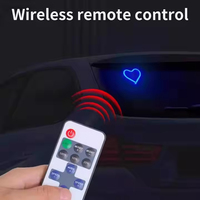 Nouvelle lumière d'ambiance pour voiture en forme de cœur, USB, LED, pour vitre avant, lampe DIY, décoration automobile, lumière néon à effet flash et dynamique