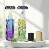 Flacons roll-on en verre de 10 ml pour huiles essentielles et parfums, avec bouchon à vis coloré mat, rechargeables, pour sérum de soin de la peau