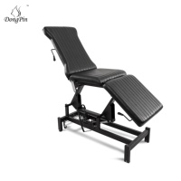 Fauteuil de tatouage électrique ergonomique réglable en hauteur, table de piercing mobile en cuir noir rembourré, poste de travail pour artiste, mobilier de salon