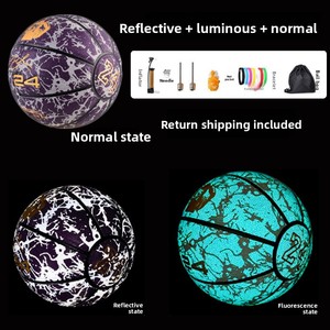 Ballon de <span class=keywords><strong>basket</strong></span> EB réfléchissant et lumineux, modèle 7, 580-620g, revêtement PU, coffret cadeau pour anniversaire de garçons, célèbre sur internet - Product Image 4