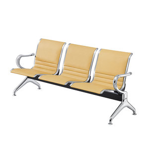 Sillas en fila Yijiahao con revestimiento electrochapado, asientos de cuero completo con reposabrazos para áreas de espera, uso comercial - Product Image 1