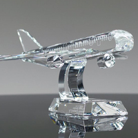 Fantastique trophée d'avion en cristal clair