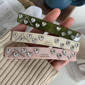 Pinza de pelo de cristal de moda para niñas Logo impreso pasador coreano <span class=keywords><strong>Clips</strong></span> para niñas corazón Rhinestone acetato Barrette - Product Image 6