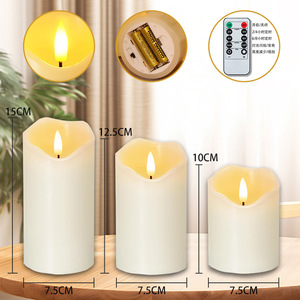 <span class=keywords><strong>Bougie</strong></span> LED en paraffine à lumière jaune chaude, avec mèche réaliste 3D et pointe ondulée, idéale pour mariages et Halloween, vente en gros - Product Image 4