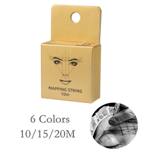 Hilo Pre-Entintado para Mapeo de Cejas 10m 15m 20m Dorado Blanco, Regla para Tatuaje de Cejas para Herramientas de Salón PMU - Product Image 1