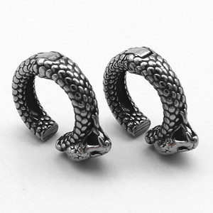 yunnique Tibetan Silver Snake <b>Cuff</b> <b>Earrings</b> Animal Shape Stainless Steel <b>Ear</b> Clips For Men And Women - Product Image 5