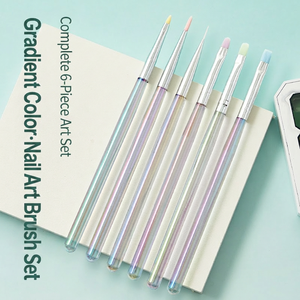 Lot de 6 stylos à ongles Aurora à pointe plissée, design japonais en acrylique pour la peinture au gel UV, manucure en salon - Product Image 6