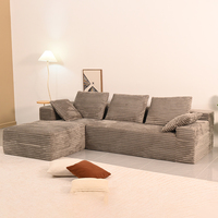 Canapé modulaire classique de style nordique, style européen, capitonné, garni d'éponge, en forme de L, convertible en lit pour salon