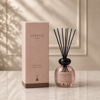 Diffuseur de parfum d'ambiance de luxe 120 ml, bâtonnets inclus, OEM, marque privée, parfum personnalisé, flacon en verre, coffret cadeau, écologique, sécurité professionnelle
