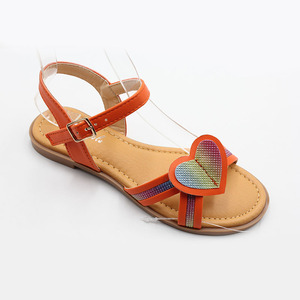 Estate piccole grandi ragazze sandali Casual Open-toe Glitter pesca cuore abito da principessa <span class=keywords><strong>scarpe</strong></span> <span class=keywords><strong>con</strong></span> fibbia regolabile - Product Image 2