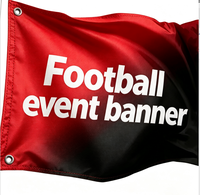 Bannière personnalisée en tissu polyester 65g avec impression par sublimation et œillets, logo personnalisé pour la publicité d'événements sportifs