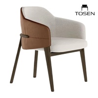 Chaises de restaurant commerciales, chaises de hall d'hôtel, chaises de café, chaises de salle à manger en bois massif, style italien minimaliste, luxe léger.