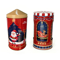 Boîte à musique en étain rotative à double couche de luxe, ensembles cadeaux alimentaires, OEM, boîte en étain décorative, occasions spéciales de Noël, emballage métallique