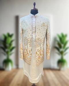 Conjunto de Kurta y Pijama, Ropa Étnica Tradicional, Chaleco Bordado, Traje Festivo para Bodas y Fiestas, Ropa Cómoda de Algodón - Product Image 2