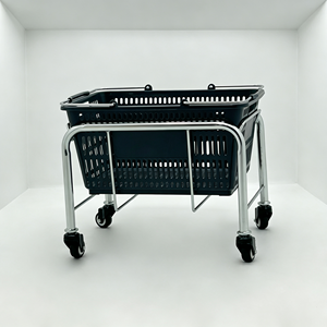 Chariot de courses robuste pour supermarché, grande capacité 340L, roulettes pivotantes silencieuses, chariot d'épicerie pour usage commercial, kit complet - Product Image 2
