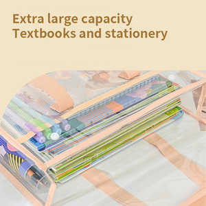 New arrivals không thấm nước PVC tập tin thư mục Túi tote trong suốt túi cho sinh viên với đôi Snap du lịch tài liệu Pouch - Product Image 4