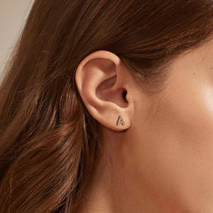 时尚S925纯银字母耳钉A-Z初始珠宝女性礼品简约配饰 - Product Image 2