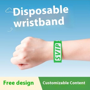 Synthetic Disposable DuPont <b>Paper</b> Wrist Strap Bracelet Waterproof Anti-Tear Fluorescent Children's Promotional Wristbands - Product Image 2