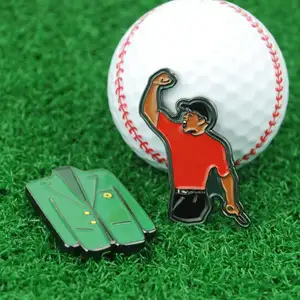 Golf zubehör Golfball Mark Alloy Multi color Tiger Green Jacke Marker Woods Mark Green Golf Hut Clip Custom