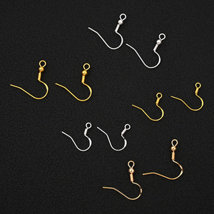 S925 Silver Plated Beaded Ear <b>Hook</b> Large Size DIY Jewelry Finding Iron Material Plating Process Solid Color Multiple Sizes - Product Image 3