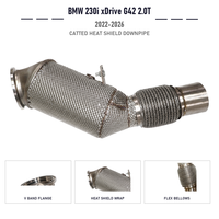 Downpipe catalyseur à montage direct avec bouclier thermique pour BMW 230i xDrive G42 2.0T B48 2022-2026 en acier inoxydable avec soufflet flexible