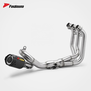 Système d'échappement complet Forsound Factory à prix de gros MT09 FZ09 en fibre de carbone véritable, silencieux court MotoGP à découpe oblique en nid d'abeille - Product Image 4