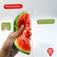 PU Watermeloen Squishy Speelgoed Bijtbaar Langzaam Opkomende Fruitvormige Stressverlichtende Speelgoed