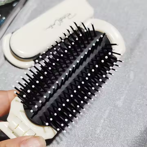 Al por mayor, peine plegable mini personalizado <span class=keywords><strong>con</strong></span> espejo de <span class=keywords><strong>maquillaje</strong></span>, diseño de dibujos animados bonito, mango de plástico, cepillo para el cabello plegable para peine de cojín de aire - Product Image 5