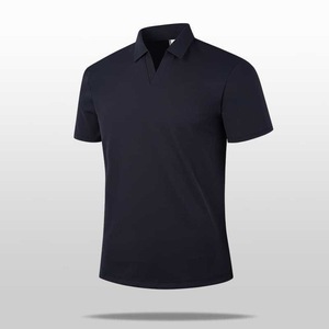 เสื้อโปโลแขนสั้นคอปกไนลอนสีน้ำเงินเข้มระบายอากาศได้สำหรับผู้ชายชุดทำงานฤดูร้อน - Product Image 2