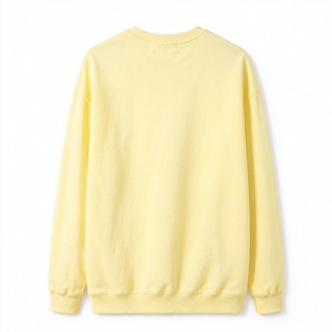 Sweat-shirt à col en polaire épais personnalisé OEM, style streetwear ample, vierge, imprimé par transfert thermique, avec poche, motif visage souriant, bleu - Product Image 2