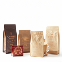 Emballage personnalisé pour café 250g 500g 1lb, certification BRC, sachets alimentaires à fond plat, sacs à café à soufflets latéraux avec fermeture éclair