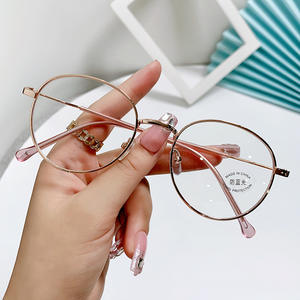 AVL8002 Unisex Metal redondo borde completo marco ligero miope <span class=keywords><strong>gafas</strong></span> miopes con lentes reemplazables para hombres y mujeres - Product Image 2