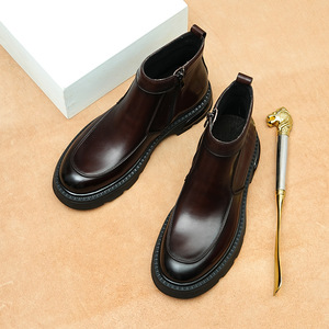 Mocassins pour hommes en cuir brun de haute qualité, fabriqués au Royaume-Uni, style rétro, cuir lavé, Goodyear Welted, lacets, brogues imperméables - Product Image 5