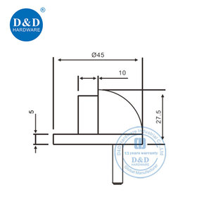 Butée de porte en alliage de zinc Demi-lune en laiton Butée de porte avec caoutchouc en silicone pour porte d'entrée - Product Image 6